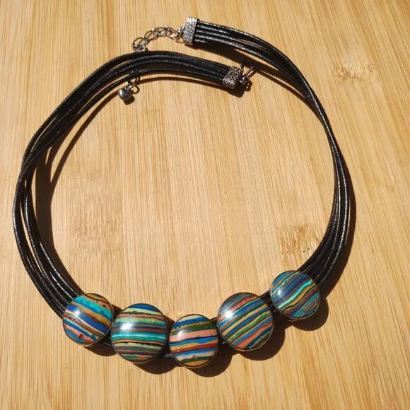 Jay King DTR 925 Sterling Silver Turquoise Rainbow Calsilica Reversible - Picture 1 of 10